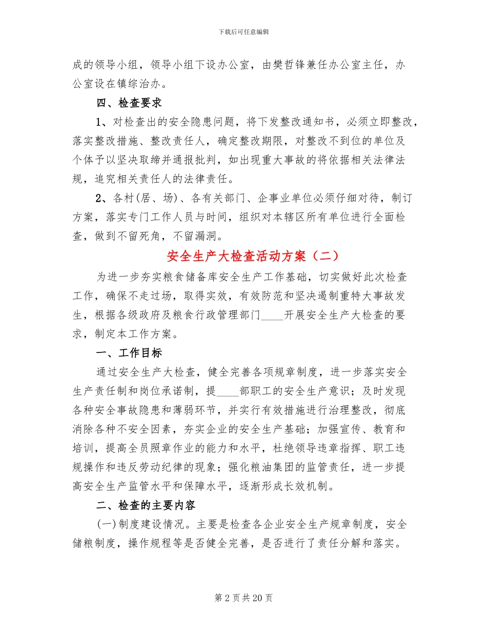 安全生产大检查活动方案_第2页