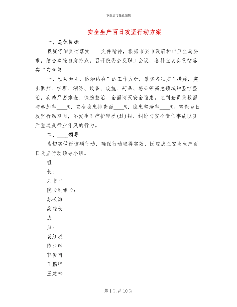 安全生产百日攻坚行动方案_第1页