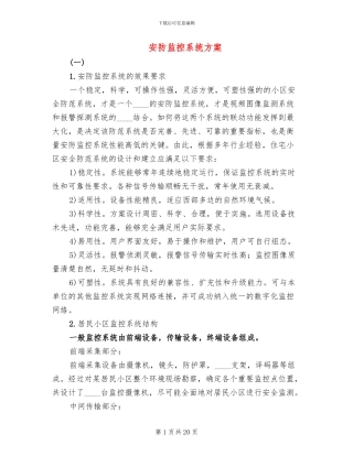 安防监控系统方案