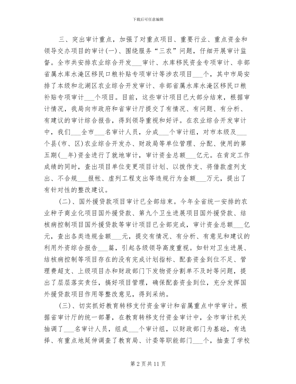 审计部年度个人工作总结2024年_第2页