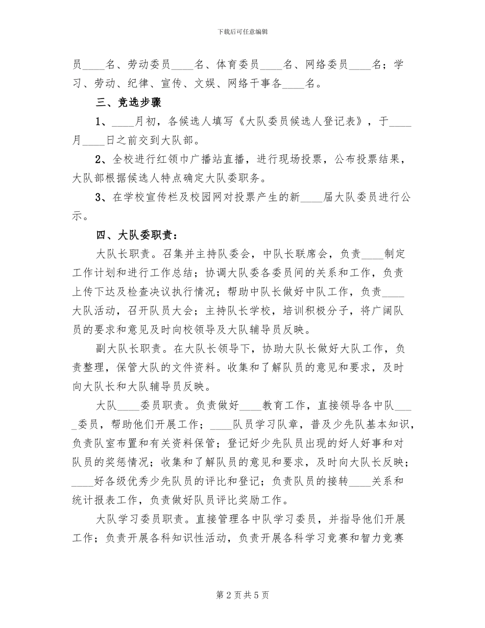 小学大队委员竞选方案_第2页