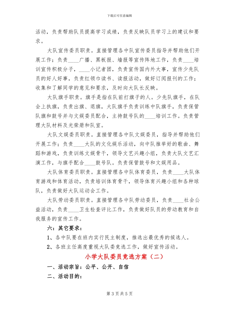 小学大队委员竞选方案_第3页