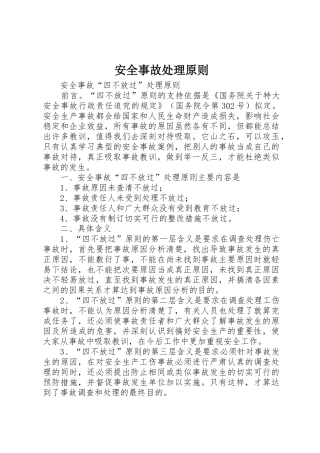 安全事故处理原则