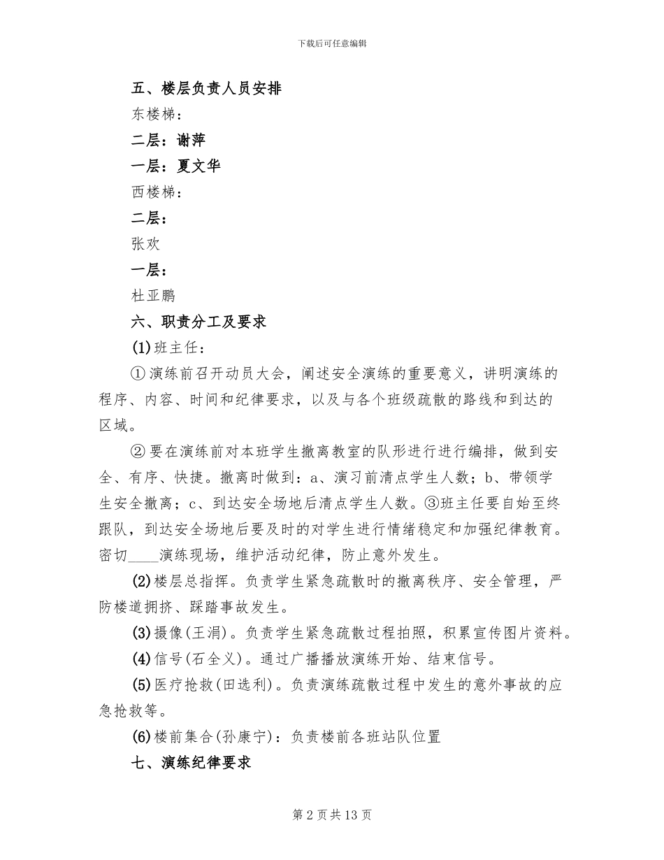 小学防震减灾应急演练预案_第2页