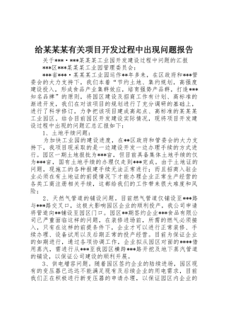 给某某某有关项目开发过程中出现问题报告