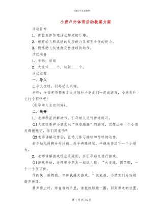 小班户外体育活动教案方案(13篇)