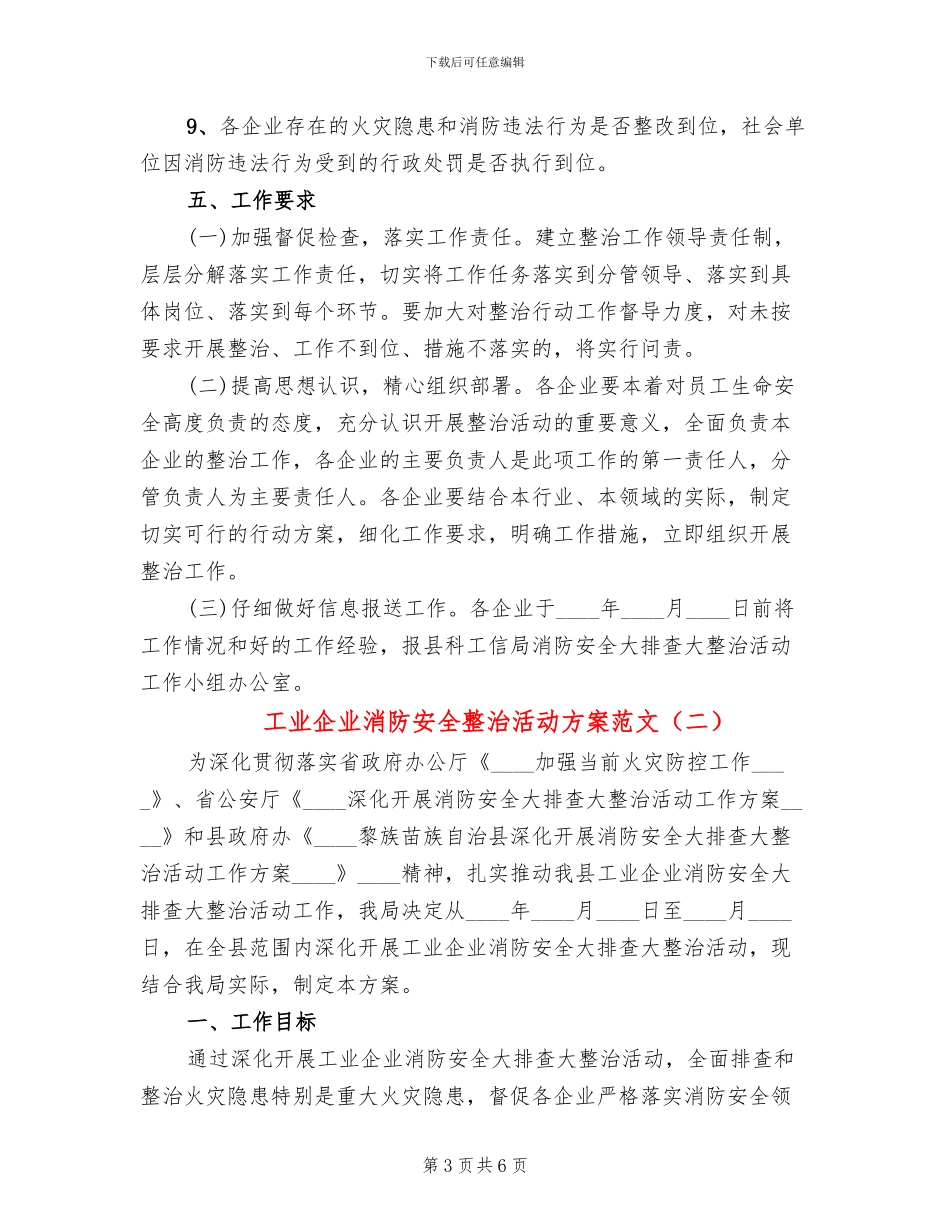 工业企业消防安全整治活动方案范文_第3页