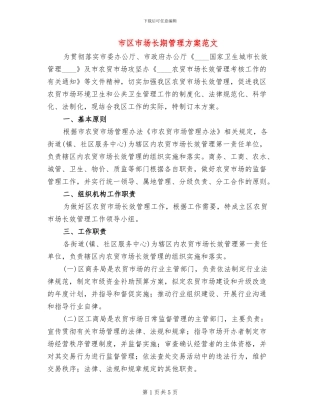 市区市场长期管理方案范文