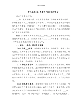 市司法局2024年度电子政务工作总结
