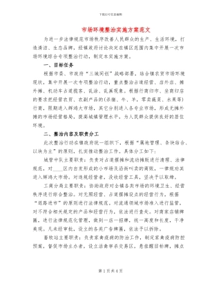 市场环境整治实施方案范文