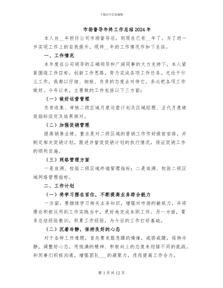 市场督导年终工作总结2024年