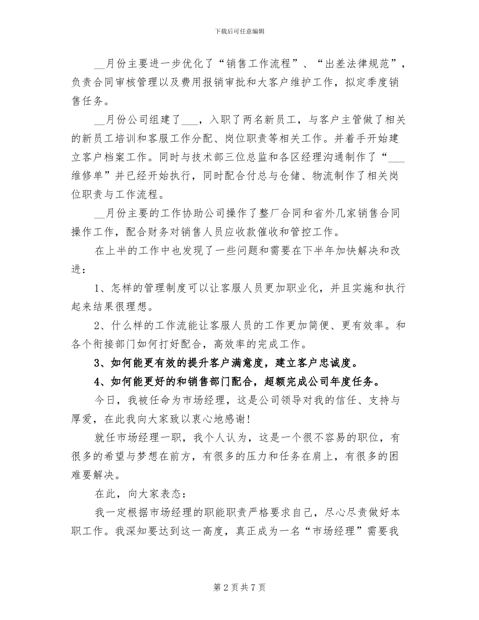 市场经理2024年度总结_第2页