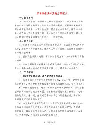 市场调查具体实施方案范文