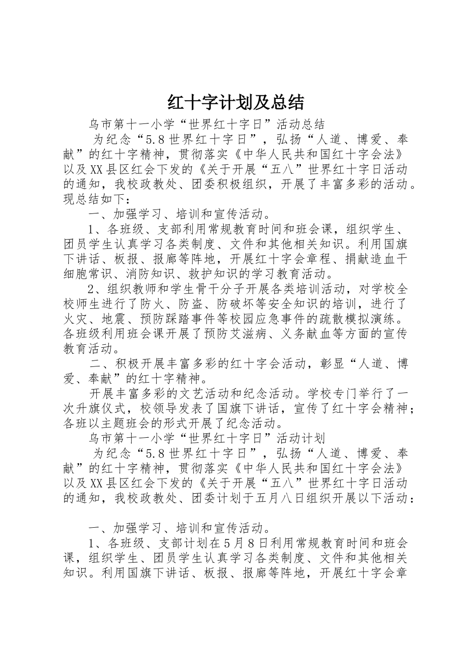 红十字计划及总结_第1页