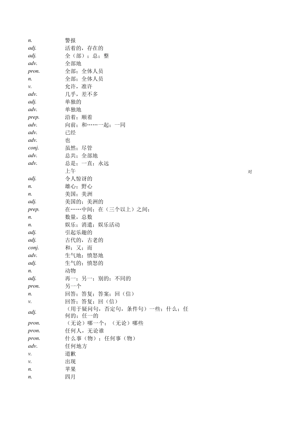 上海中考英语词汇默写表(可自动批阅)_第2页