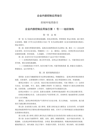 企业内部控制应用指引()