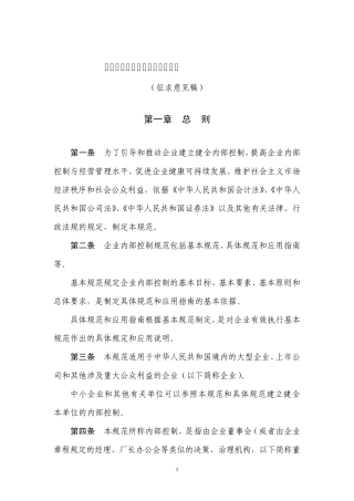 企业内部控制规范