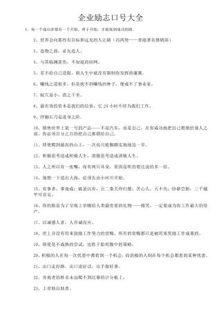 企业励志口号大全