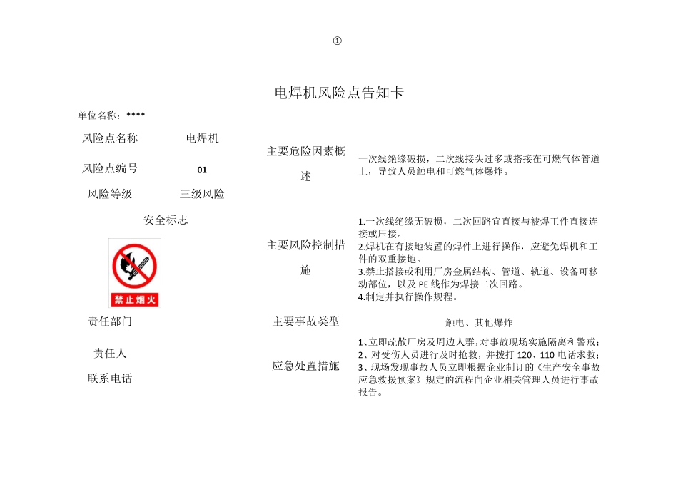 企业危险源辨识风险点告知卡(定稿版)_第1页