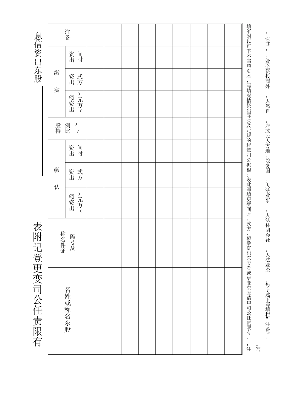 企业变更登记表格_第2页
