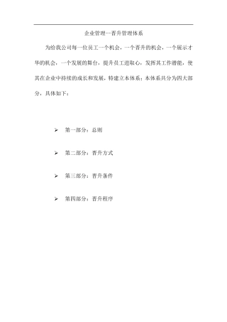 企业员工晋升办法晋升管理体系