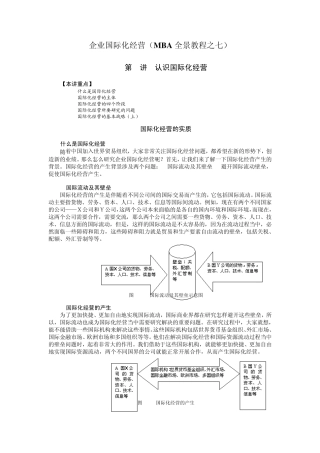 企业国际化经营(MBA全景教程之七)