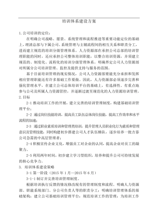 企业培训体系建设方案