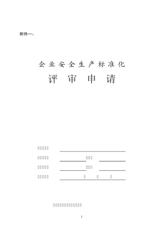 企业安全生产标准化评审申请