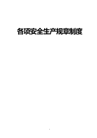 企业安全生产责任制规章制度和操作规程