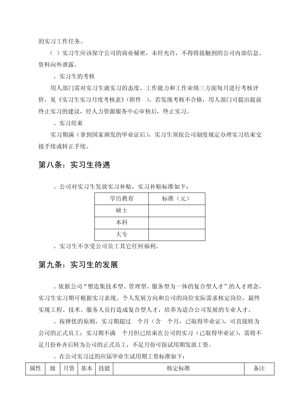 企业实习生管理办法_第3页