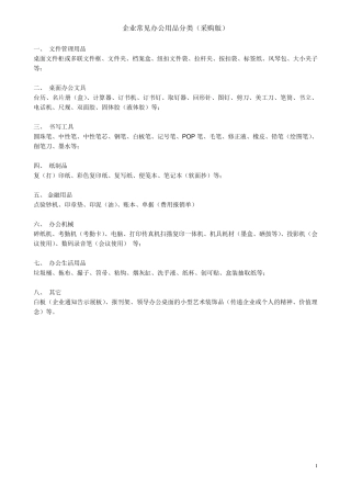 企业常见办公用品分类—采购必备