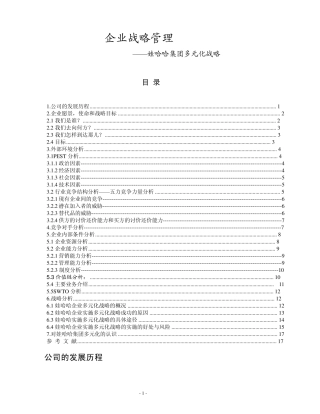 企业战略管理——哇哈哈战略管理