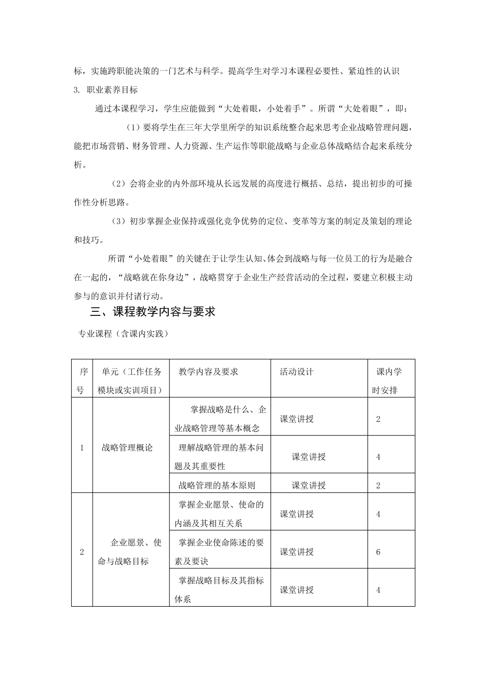企业战略管理课程标准_第2页