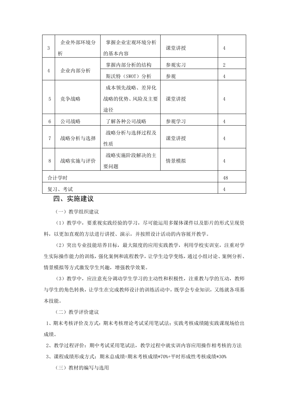 企业战略管理课程标准_第3页