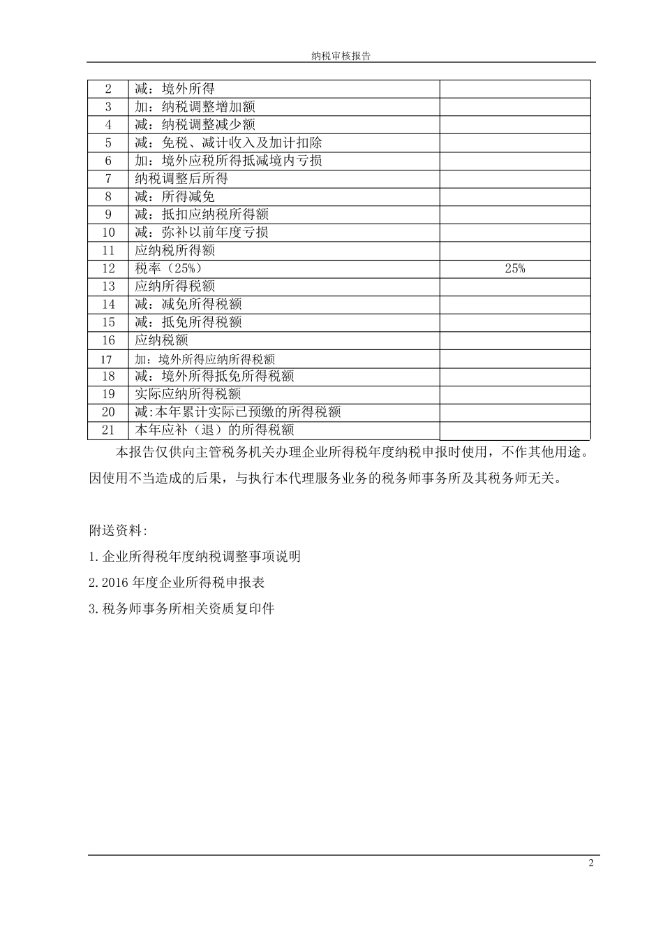 企业所得税汇算清缴报告_第2页