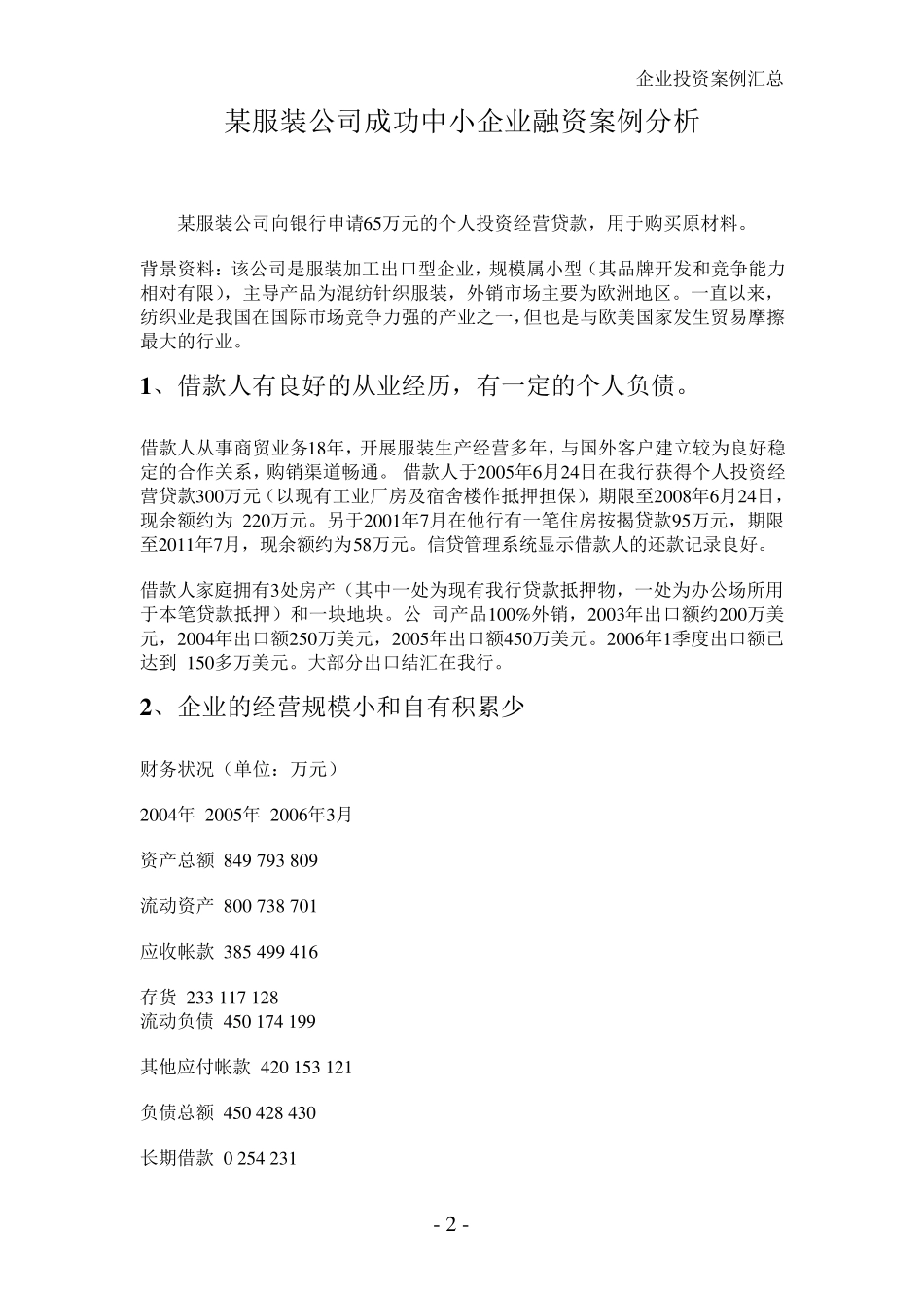 企业投资方案案例分析_第2页