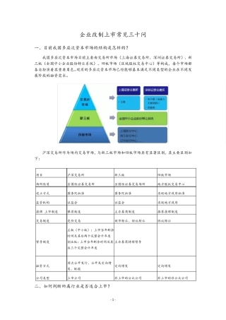 企业改制上市常见三十问(完)
