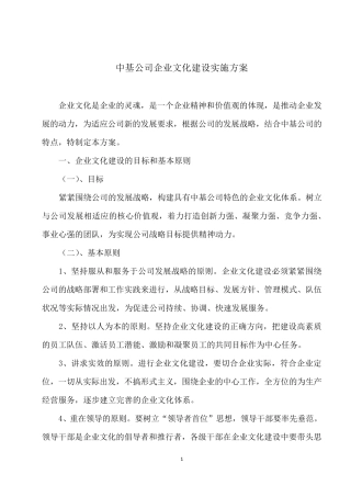 企业文化建设实施方案