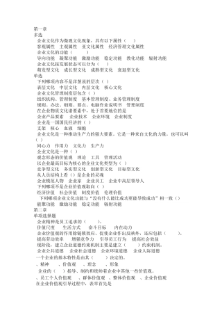 企业文化选择题2