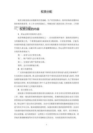 企业权责分配概论