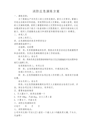 企业消防演练方案和记录表