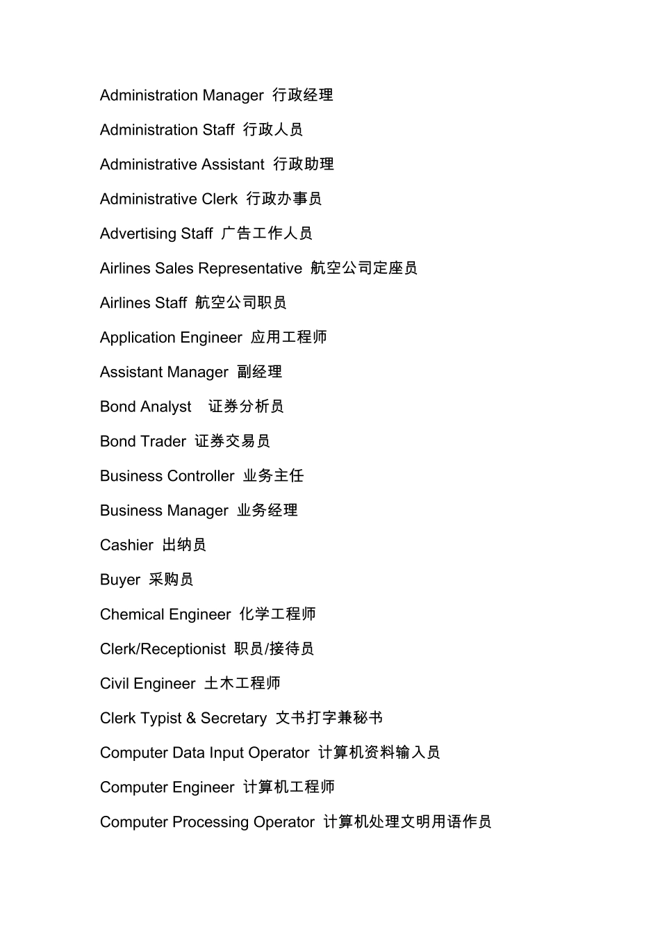 企业职位英文简称_第2页