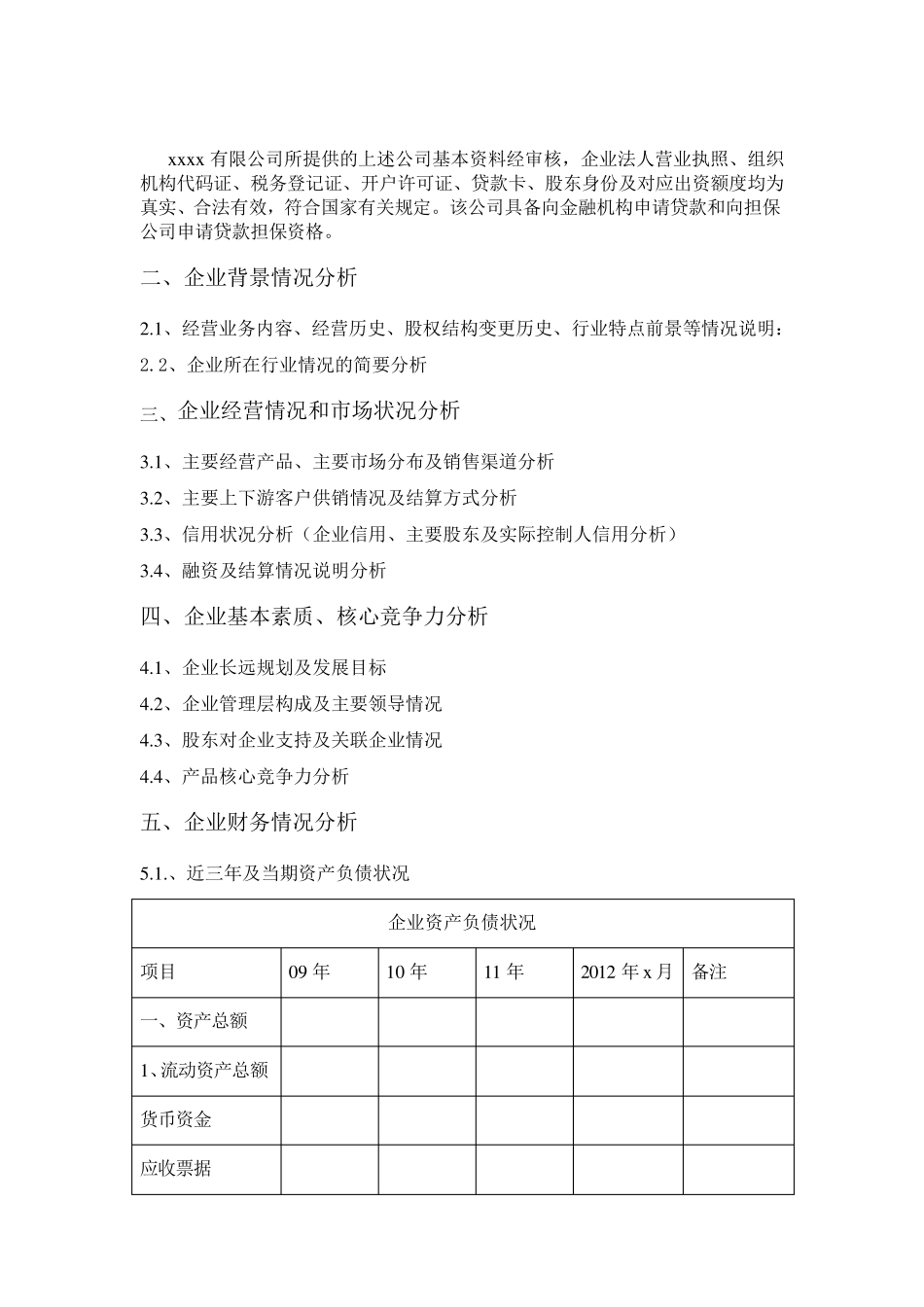 企业贷款担保风险评估报告(样本)_第2页
