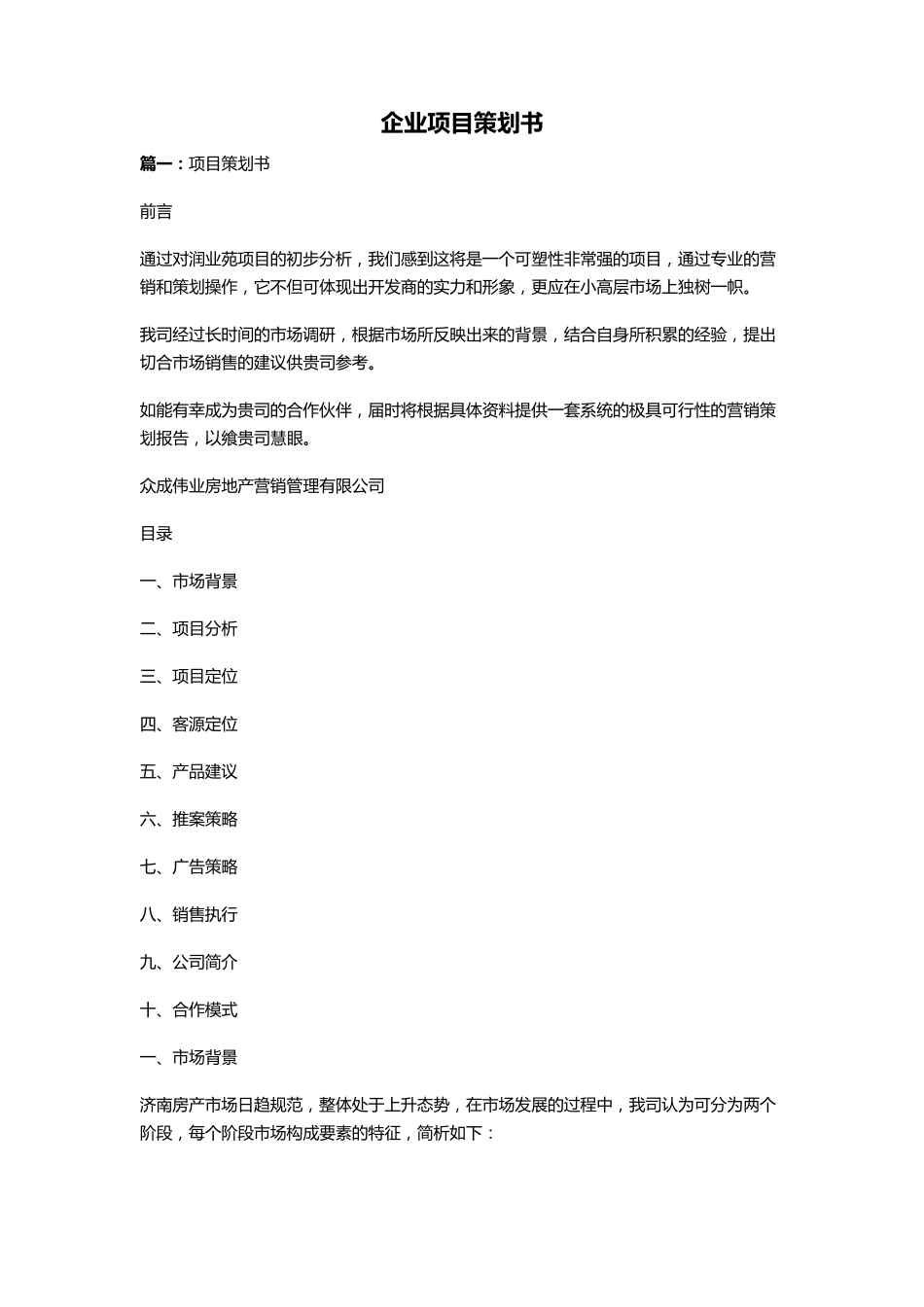 企业项目策划书_第1页