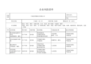 企业风险清单
