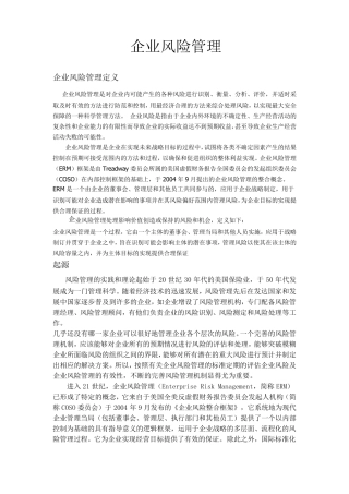 企业风险管理