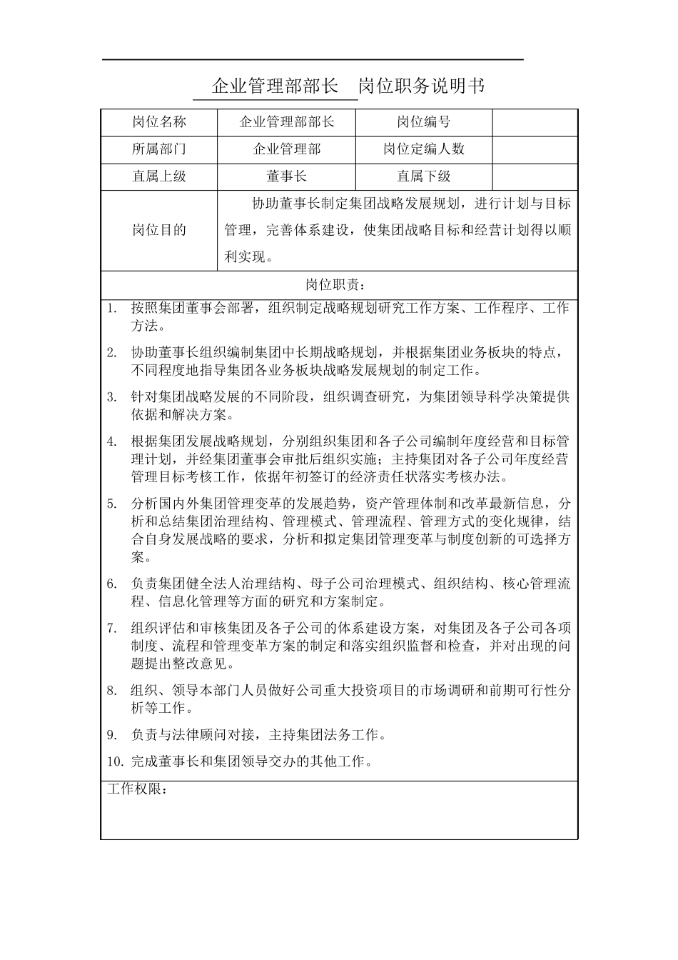 企管部部门职能说明书_第3页