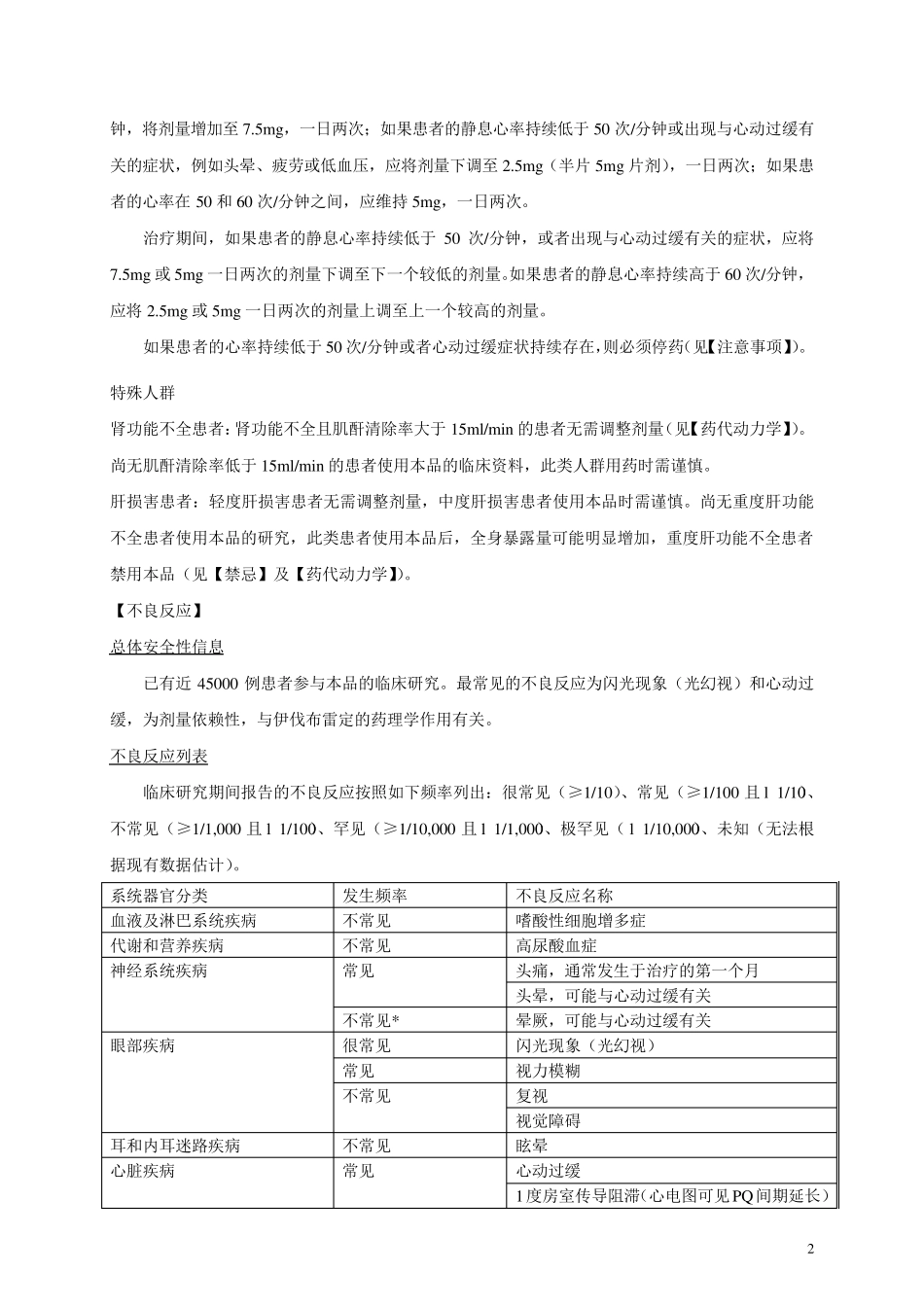 伊伐布雷定说明书_第2页