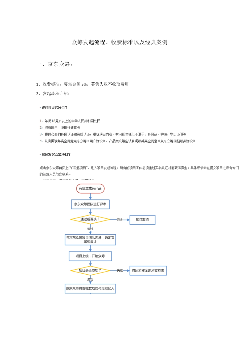 众筹发起流程、收费标准以及经典案例_第1页