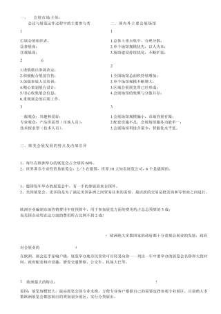 会展概论复习资料